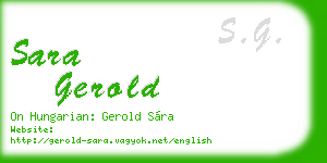 sara gerold business card